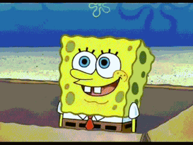 SpongeBob looking extremely pleased about the return of the monorepo